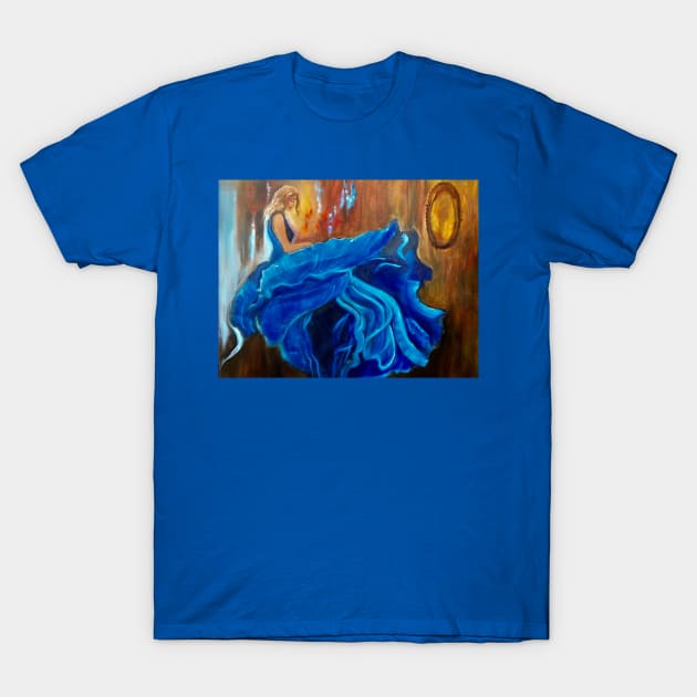 Girl in a Blue Gown T-Shirt by jennyleeandjim